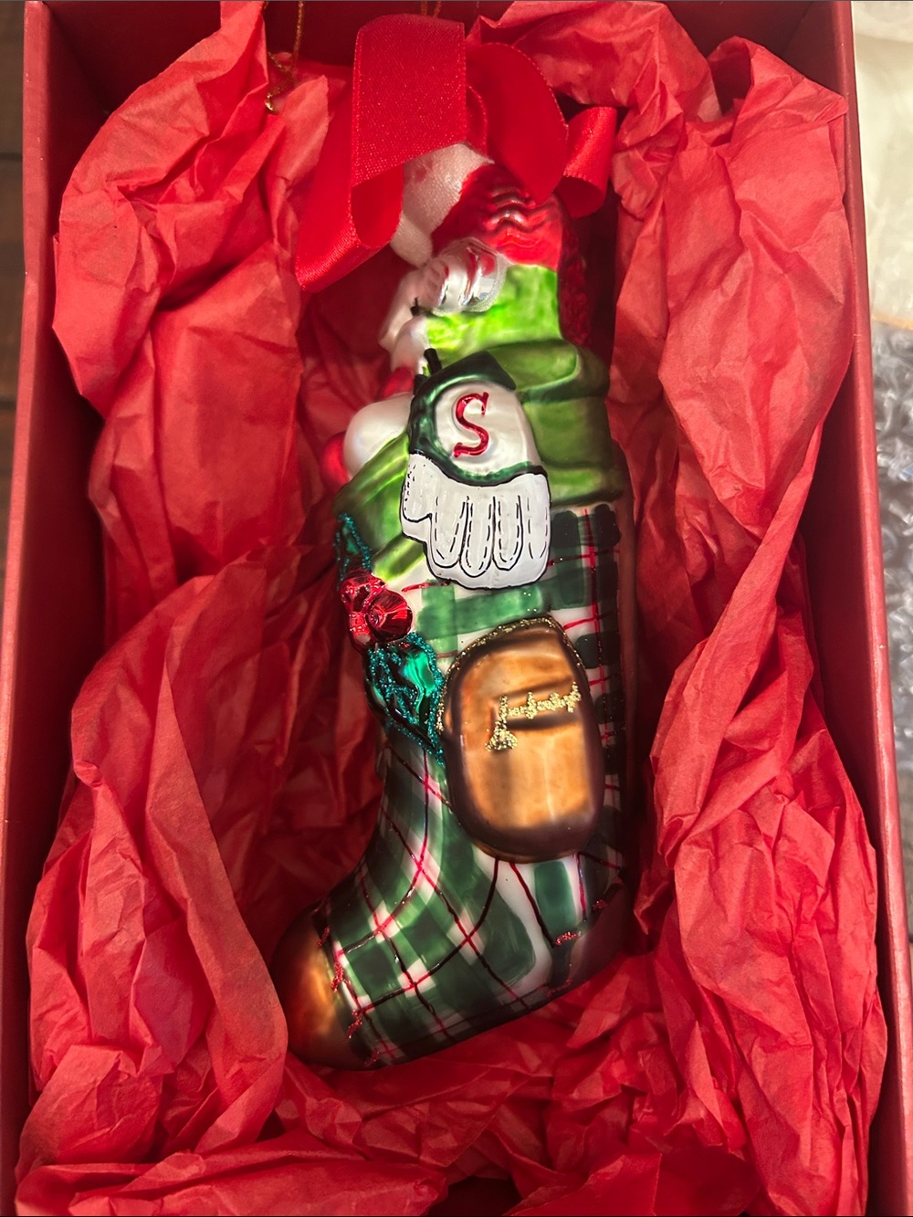 Lenox Red and Gold Holiday Ornament Gift Box
